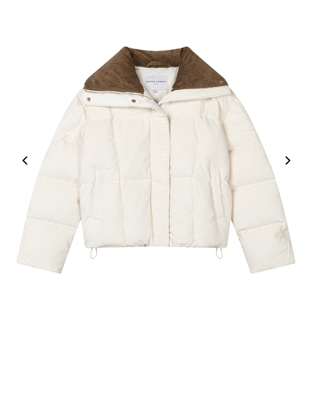 Petite Studio Carter Corduroy Down Jacket - Ivory